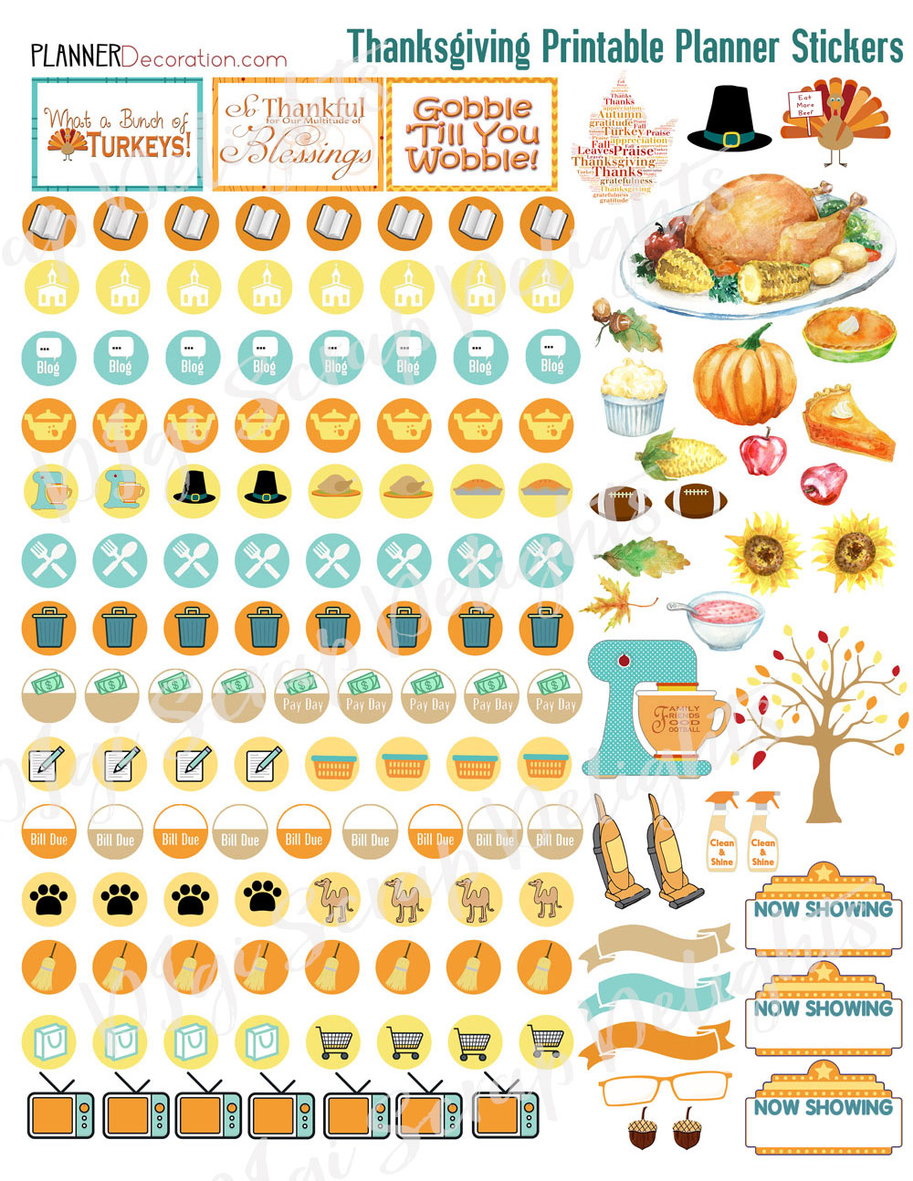 Free Planner Stickers New Thanksgiving Bundle Bible 