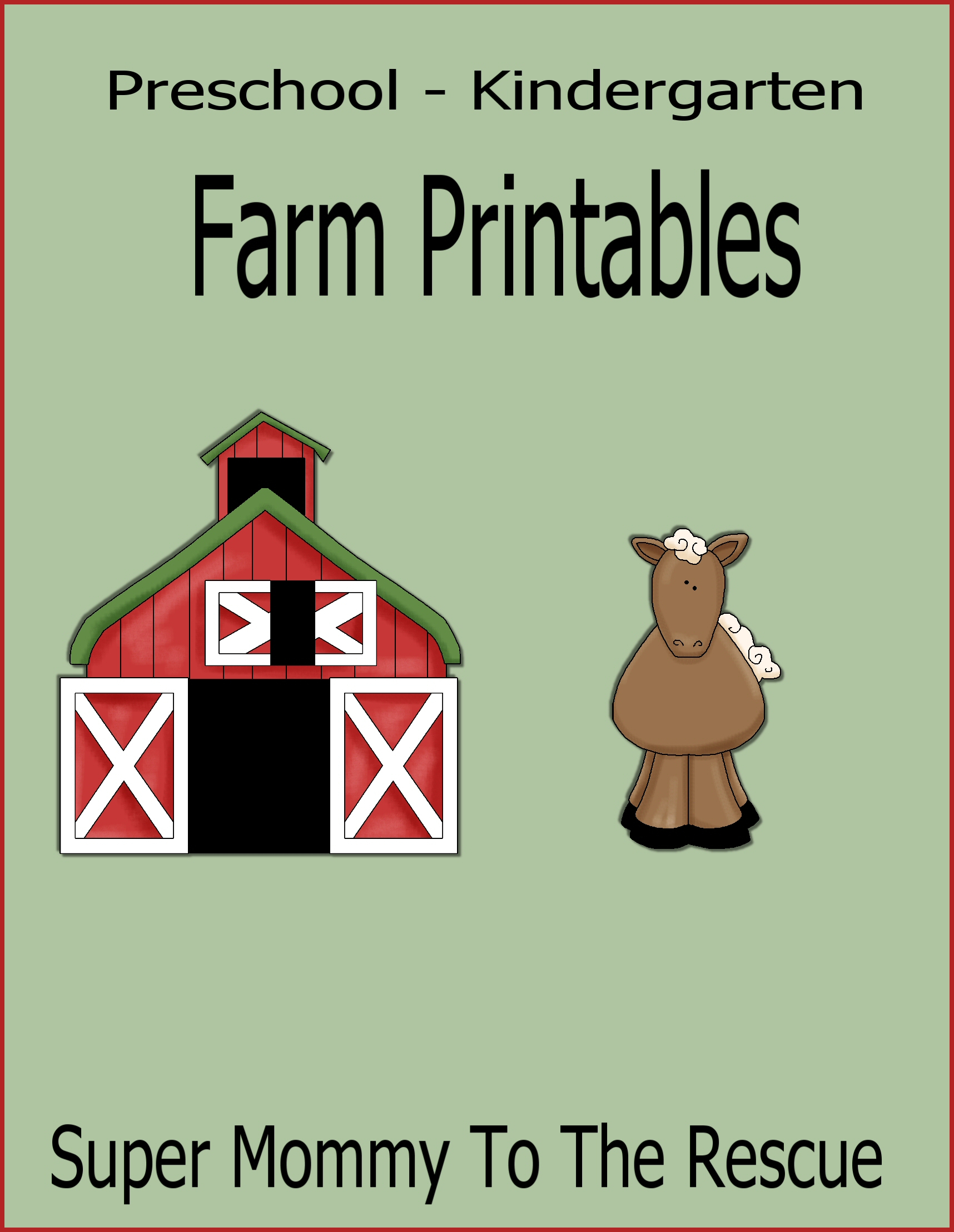 FREE Preschool Kindergarten Farm Printables SUPER 