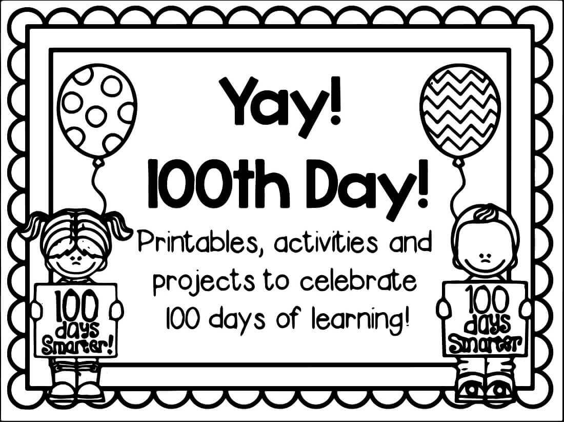 Free Printable 100 Days Of School Coloring Pages ScribbleFun