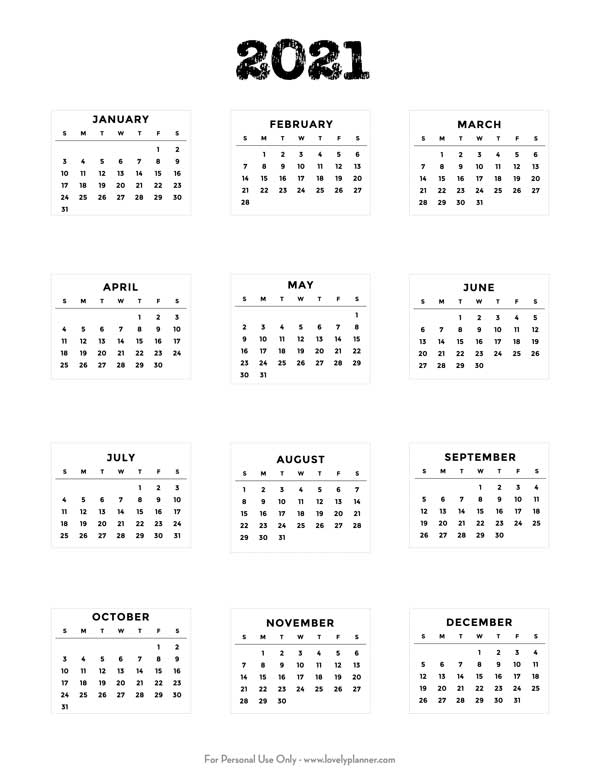 Free Printable 2025 Bullet Journal Mini Calendars Lovely 
