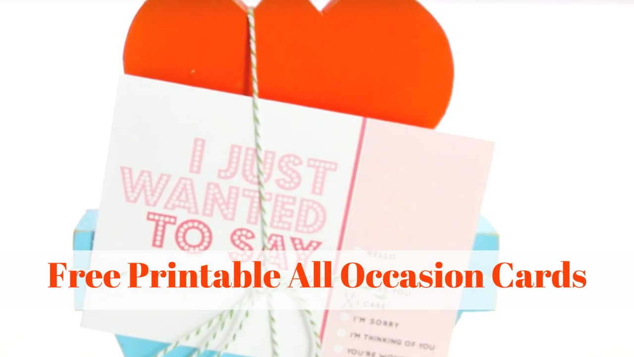 Free Printable All Occasion Cards YouTube