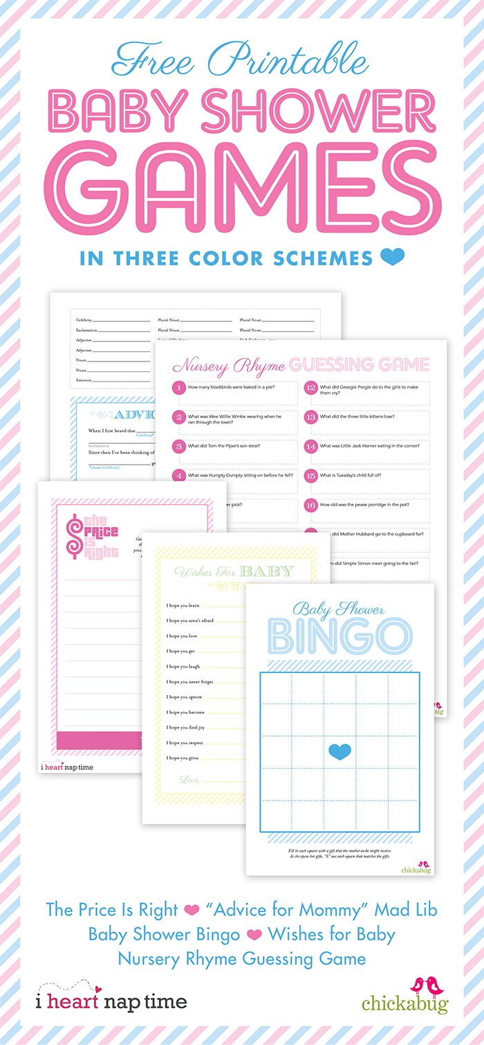 FREE Printable Baby Shower Games with I Heart Nap Time 