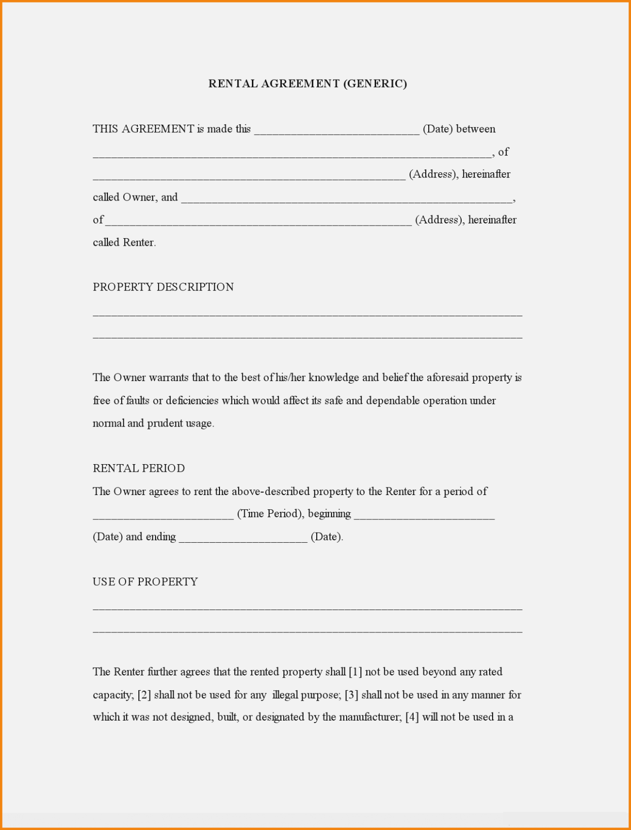 Family Member Template Free Free Printable Basic Rental Agreement Family Member Template Free Free Printable Basic Rental Agreement