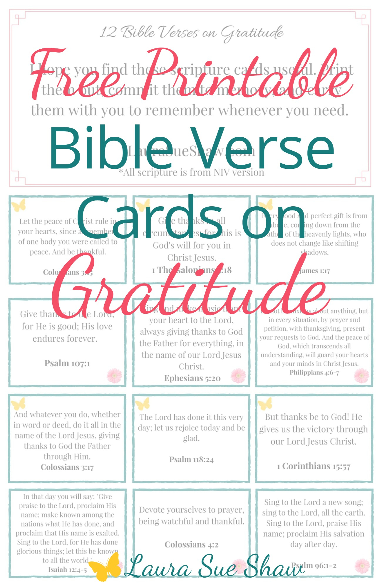 Free Printable Bible Verse Cards On Gratitude Laura Sue Shaw