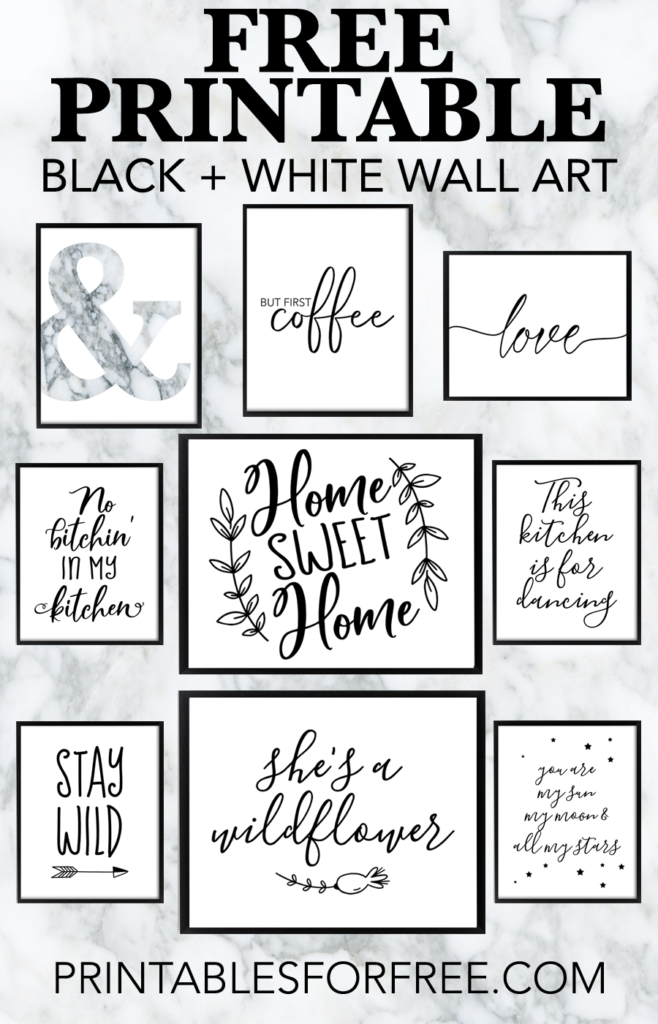 Free Printable Black And White Wall Art Download And