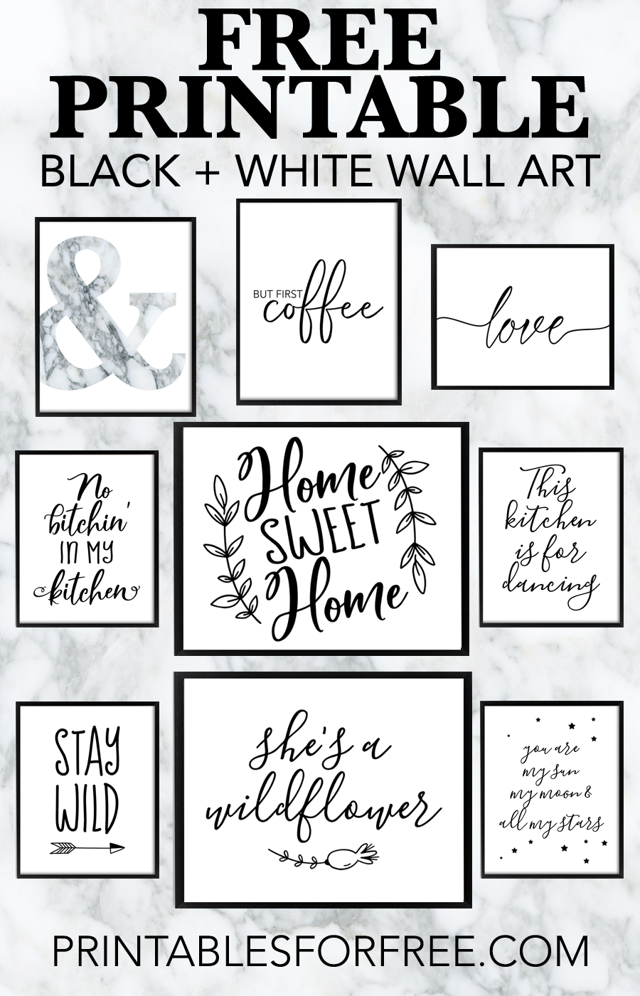 Free Printable Black And White Wall Art Download And 