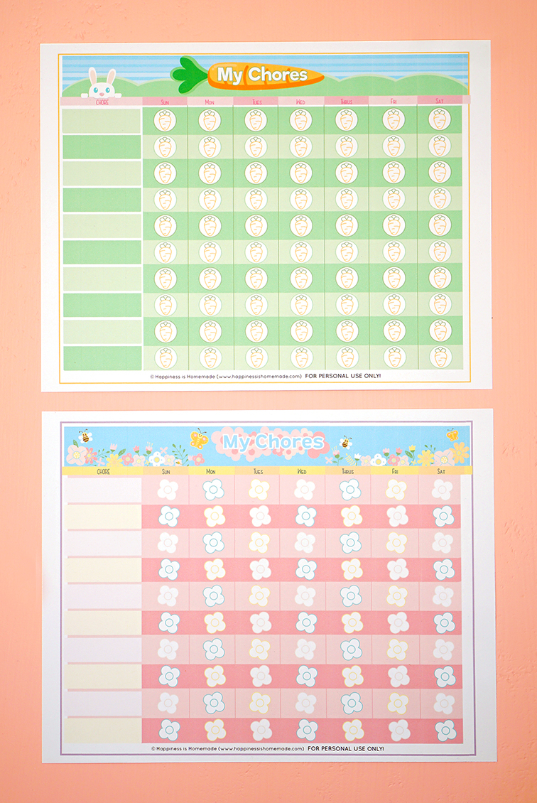 Free Printable Chore Chart For Kids Happiness Is Homemade ...