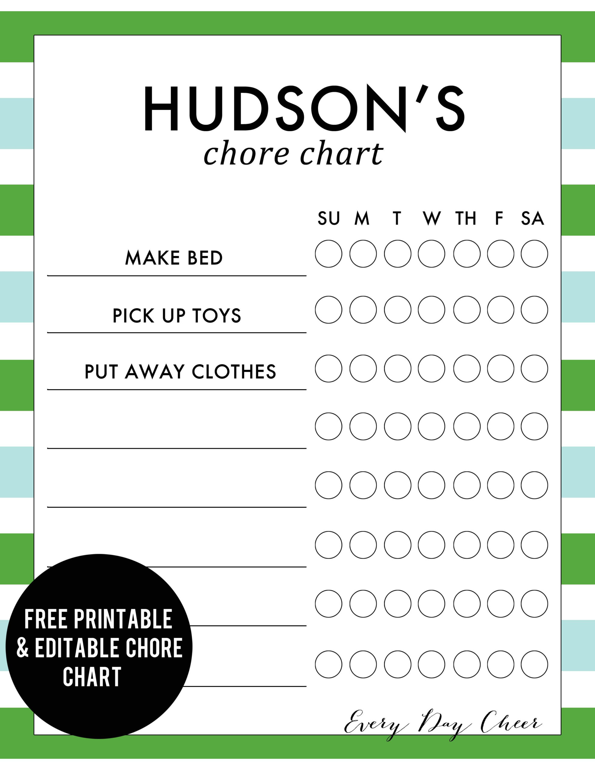 Free Printable Chore Charts Chore Chart Kids Charts For 