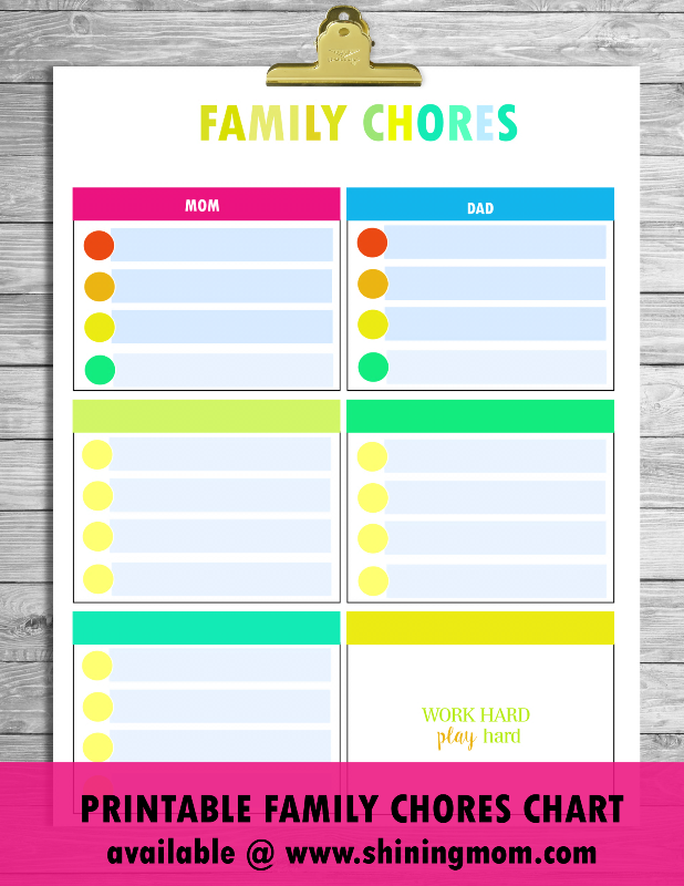 FREE Printable Chore Charts That Work 