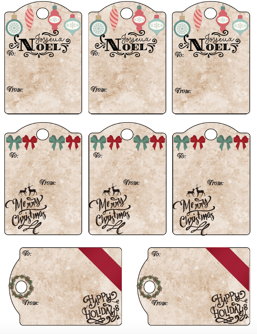 Free Printable Christmas Gift Tags 13 Designs Just Print