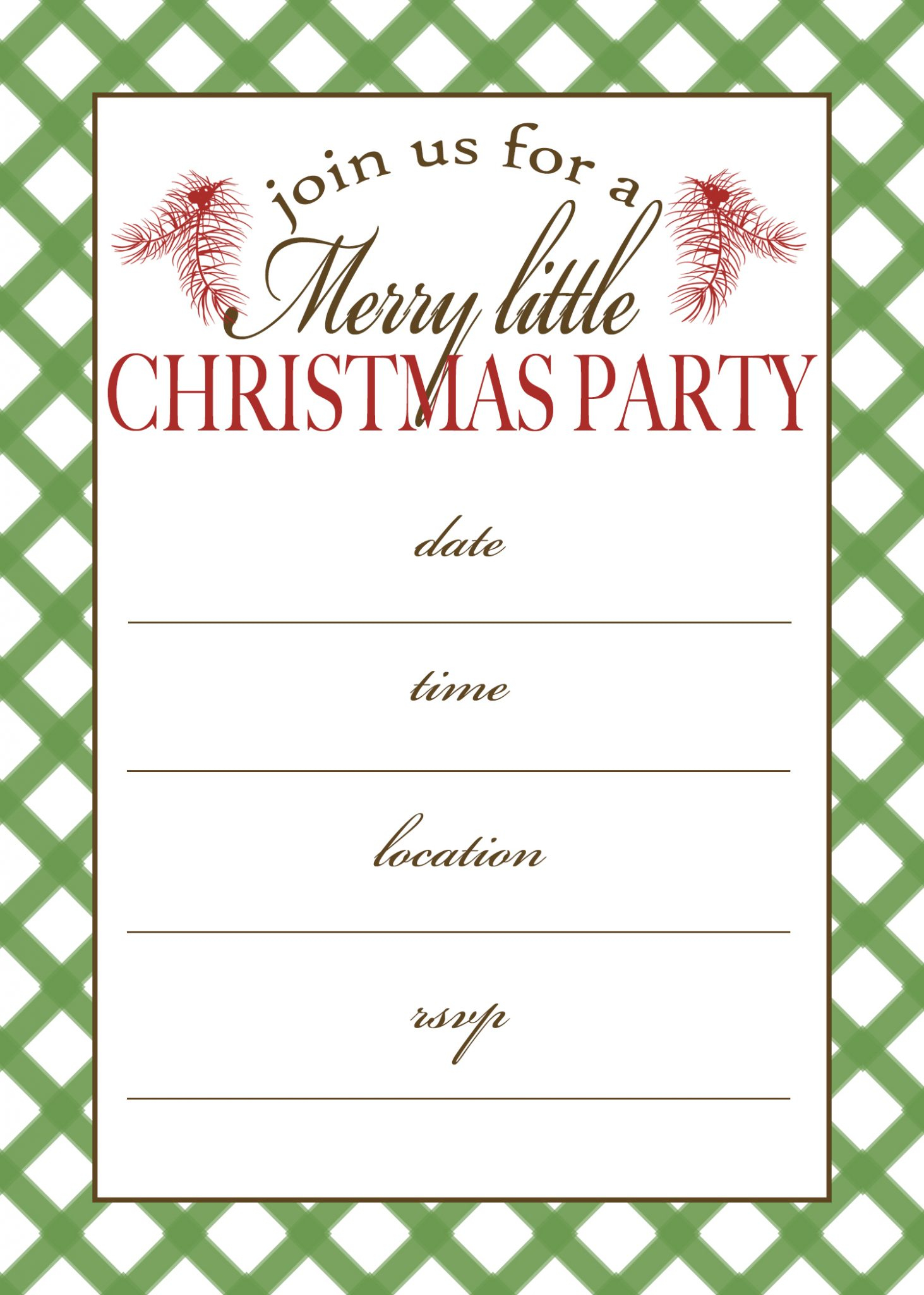 Free Printable Christmas Party Invitation Moritz Fine 