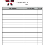 Free Printable Christmas Wish List For Kids Adults