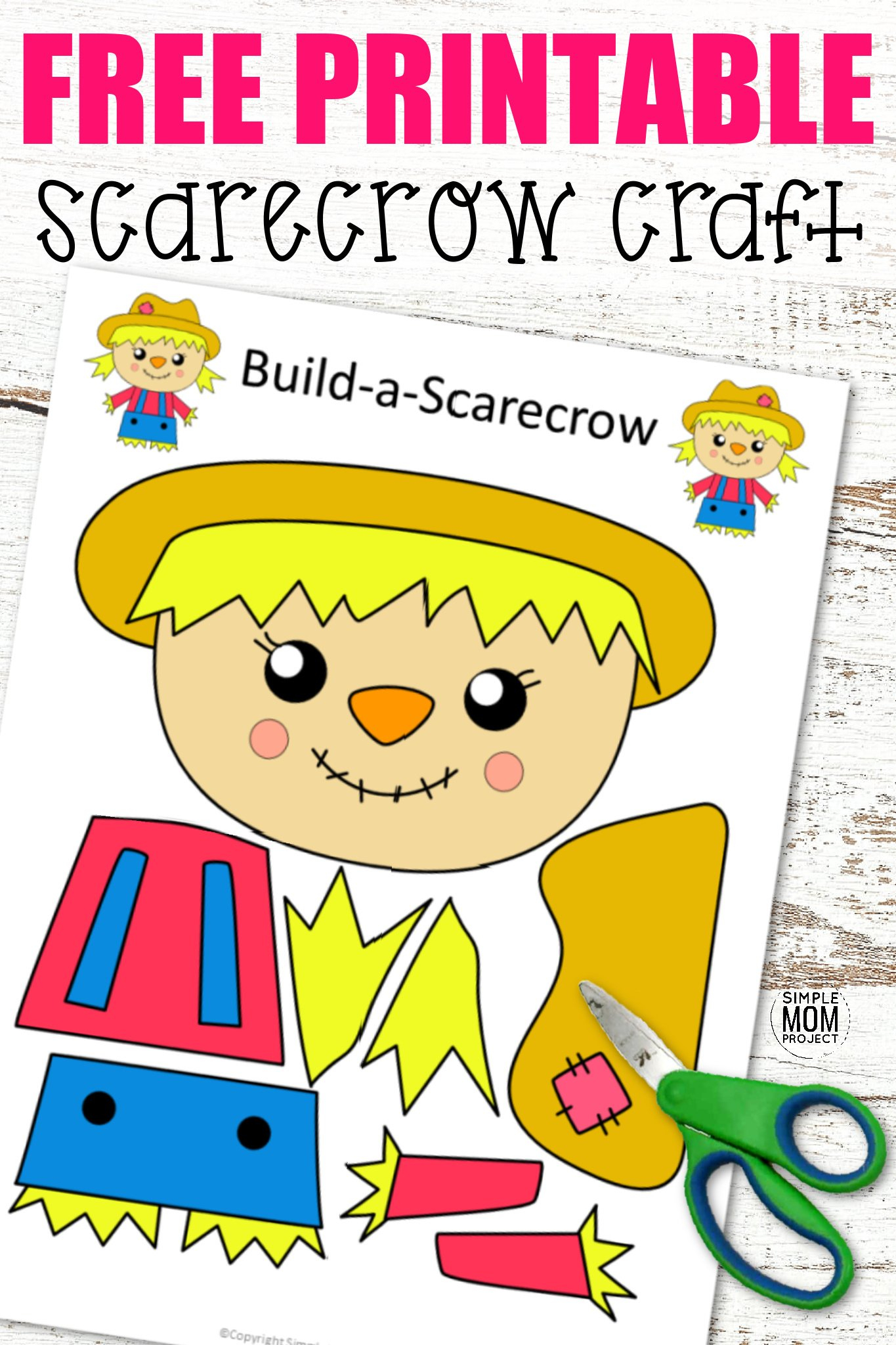 Free Printable Cut And Paste Girl Scarecrow Craft For Kids 