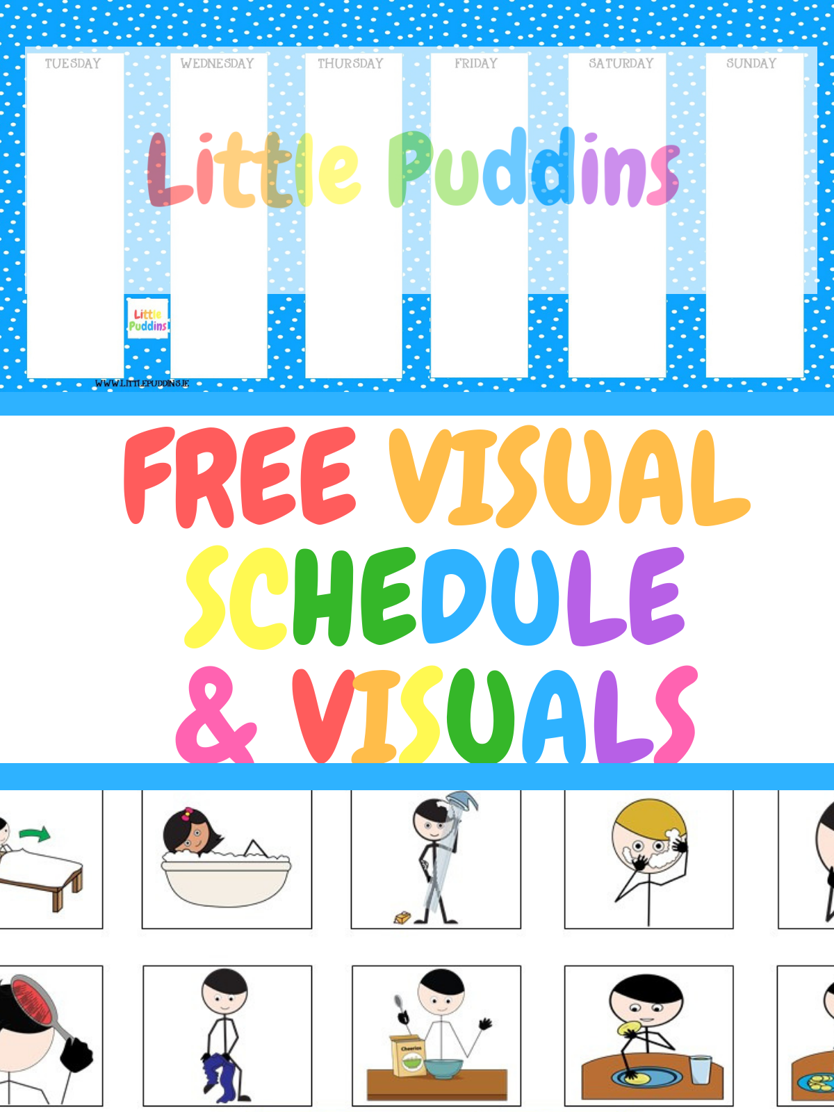 Free Printable Daily Visual Schedule Little Puddins