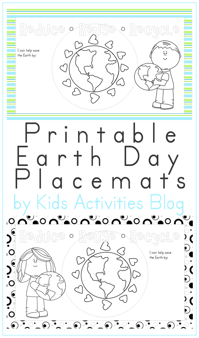  Free Printable Earth Day Place Mats