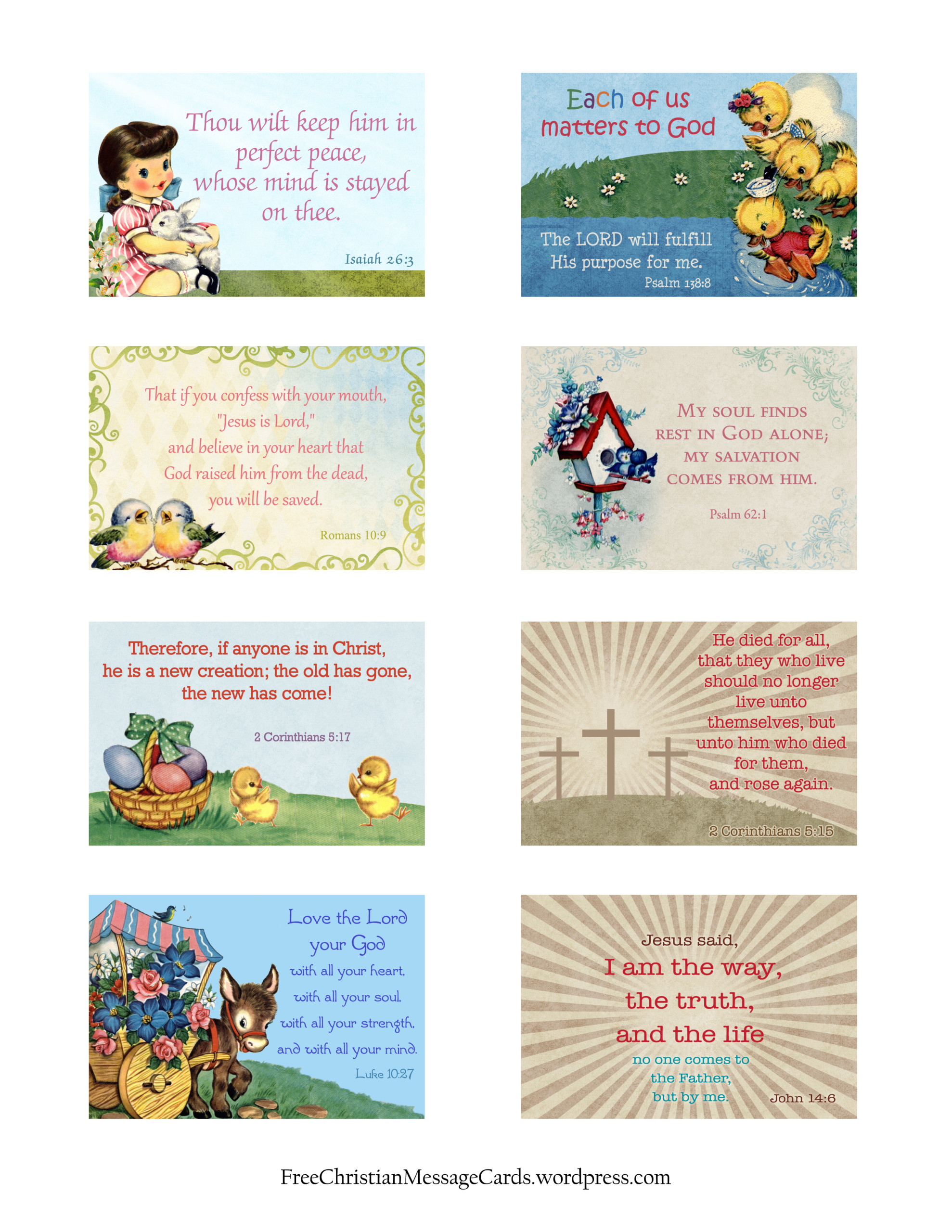 Free Printable Easter Message Cards Variety Sheet Free 