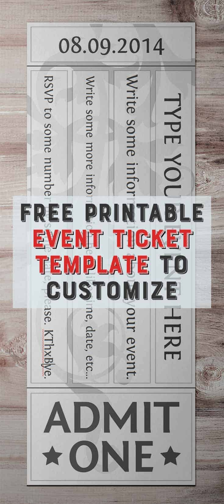 Free Printable Event Ticket Template To Customize