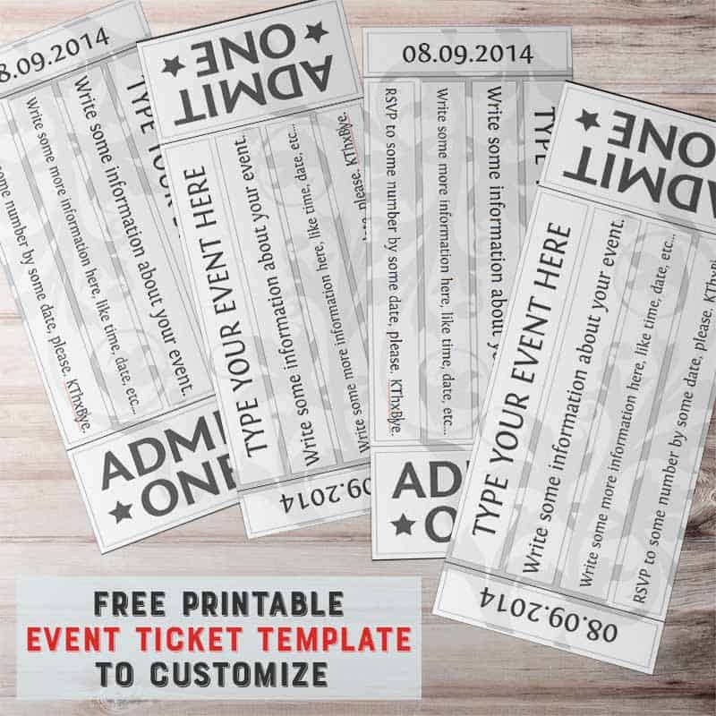 Free Printable Event Ticket Template To Customize