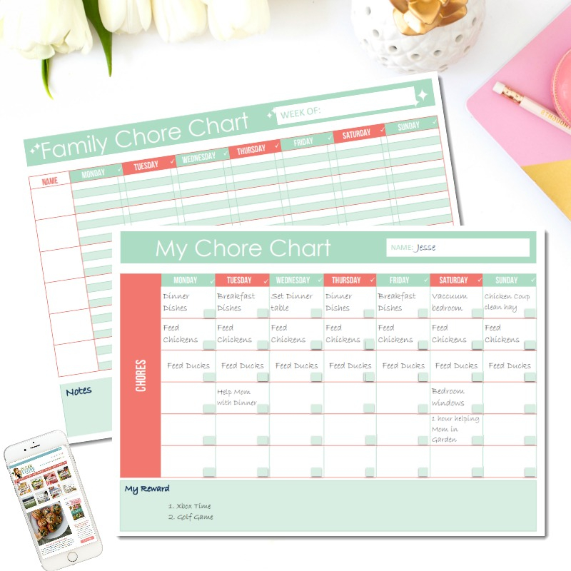 Free Printable Family Chore Chart Two Options Clean 