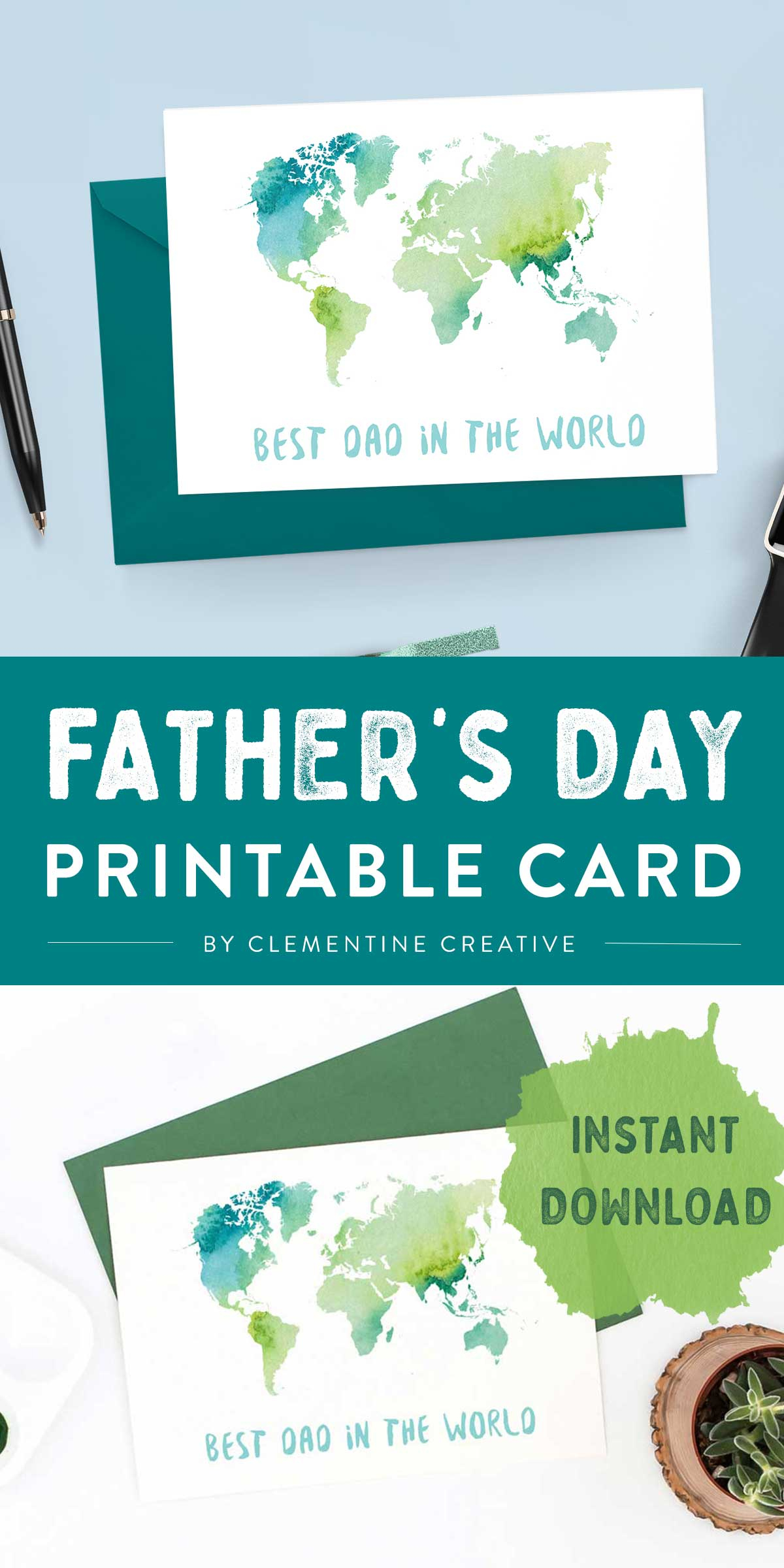 Free Printable Father s Day Card Best Dad In The World