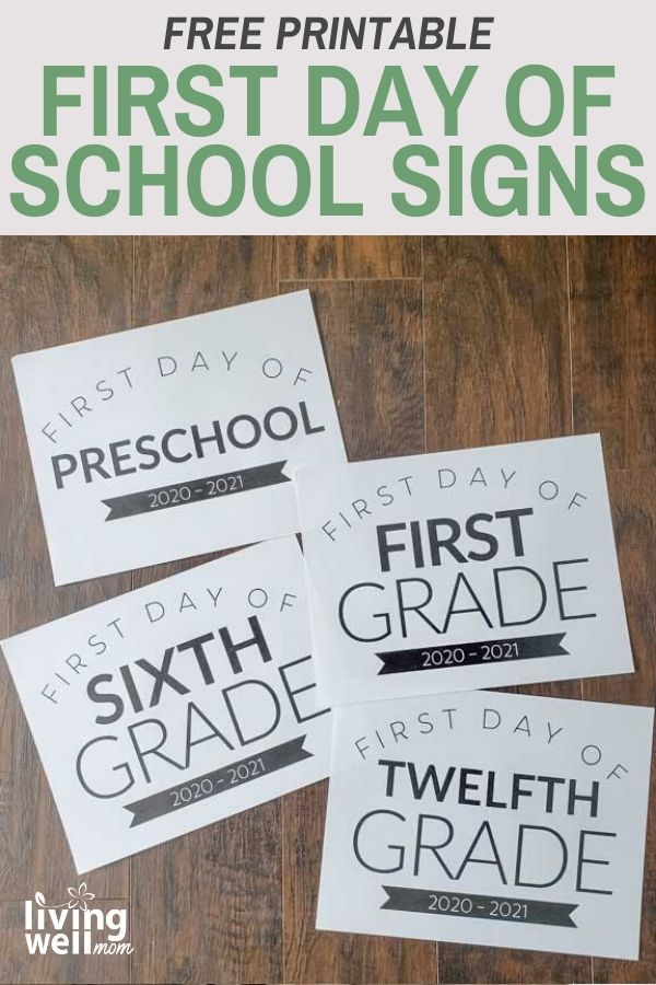 Free Printable First Day Of School Sign For All Grades 