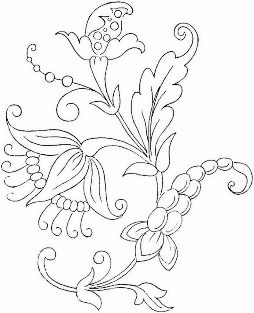 Free Printable Flower Coloring Pages For Kids Crewel 