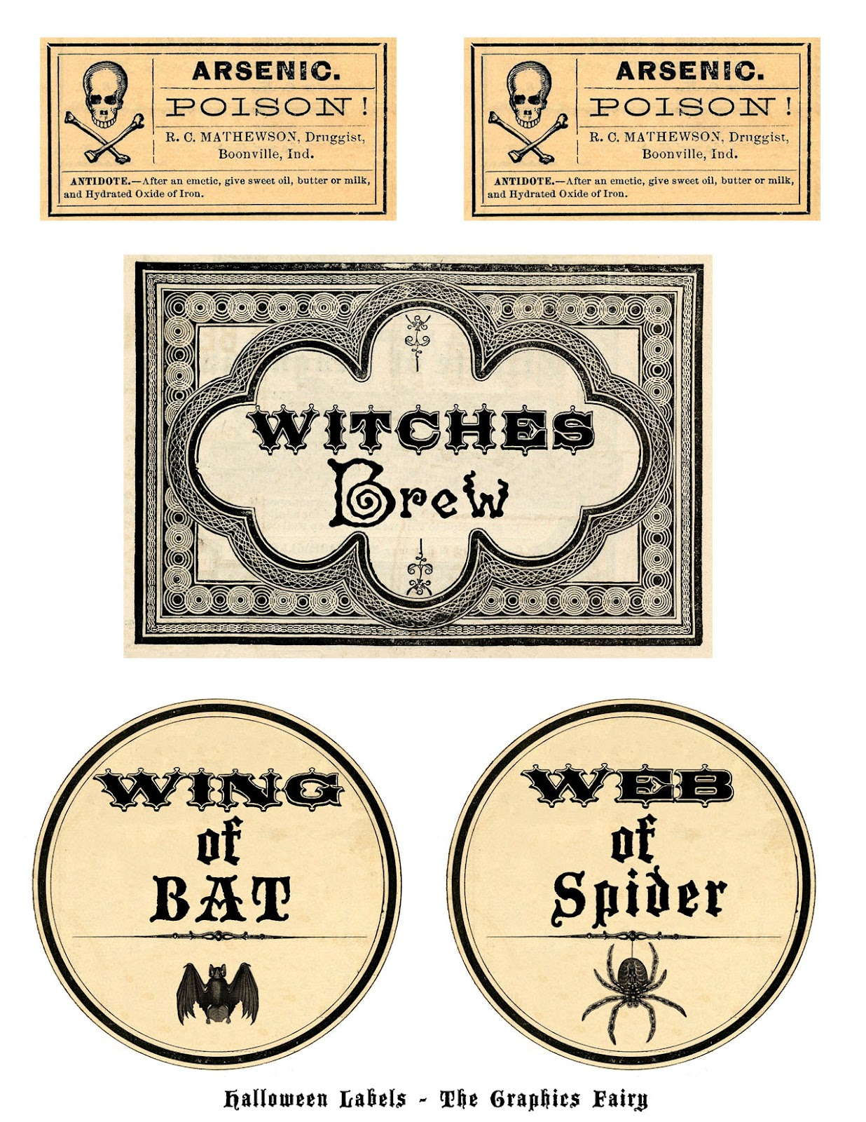 Free Printable Halloween Labels Potions The Graphics Fairy
