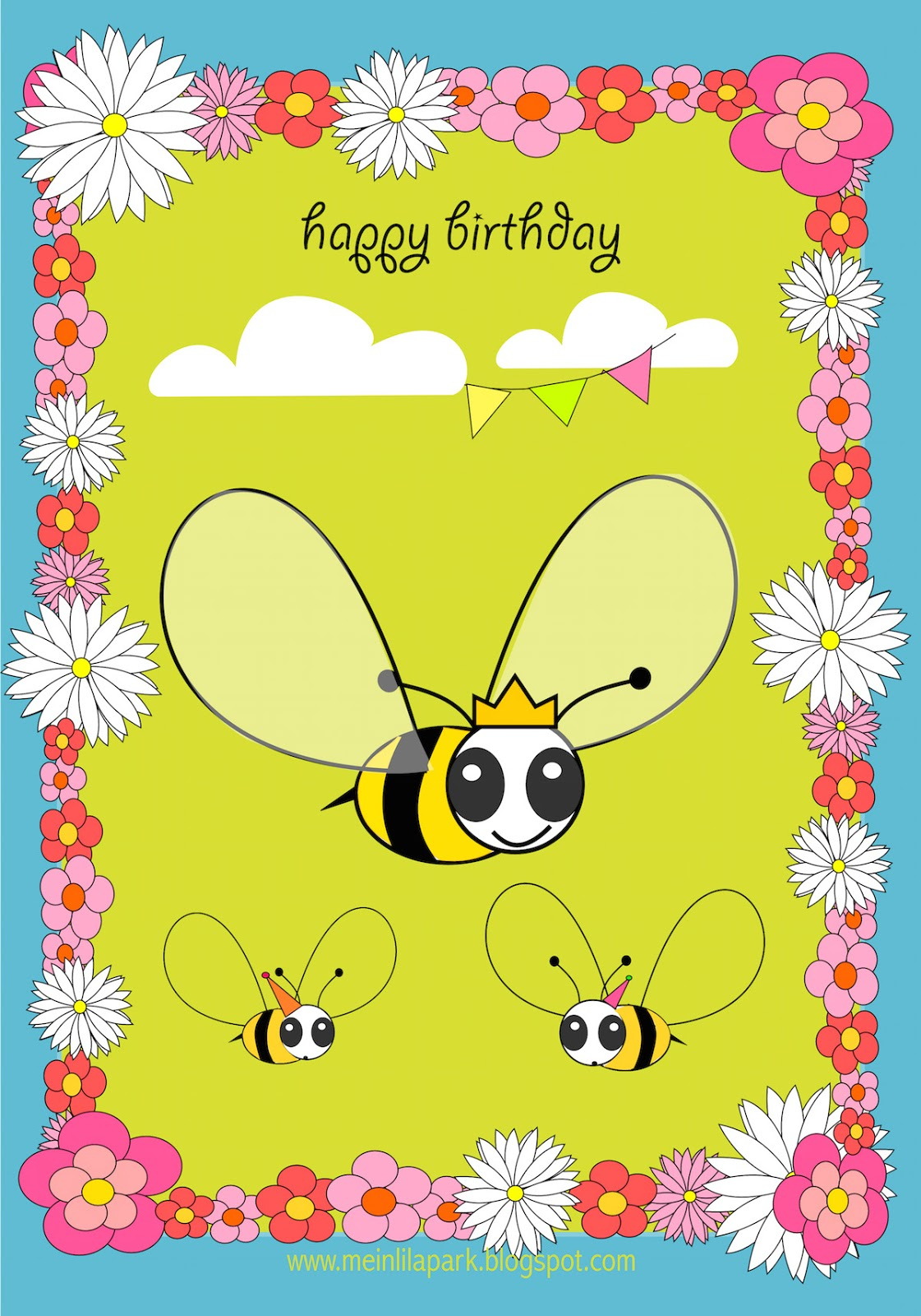 Free Printable Happy Birthday Card For Kids Ausdruckbare 