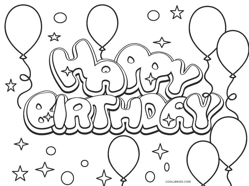 Free Printable Happy Birthday Coloring Pages For Kids