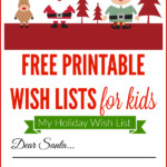Free Printable Holiday Wish List For Kids Making Lemonade