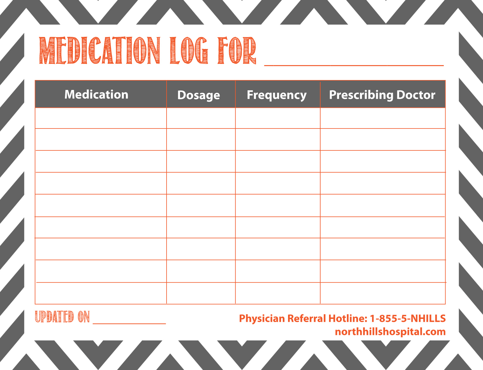 Free Printable Medication Log