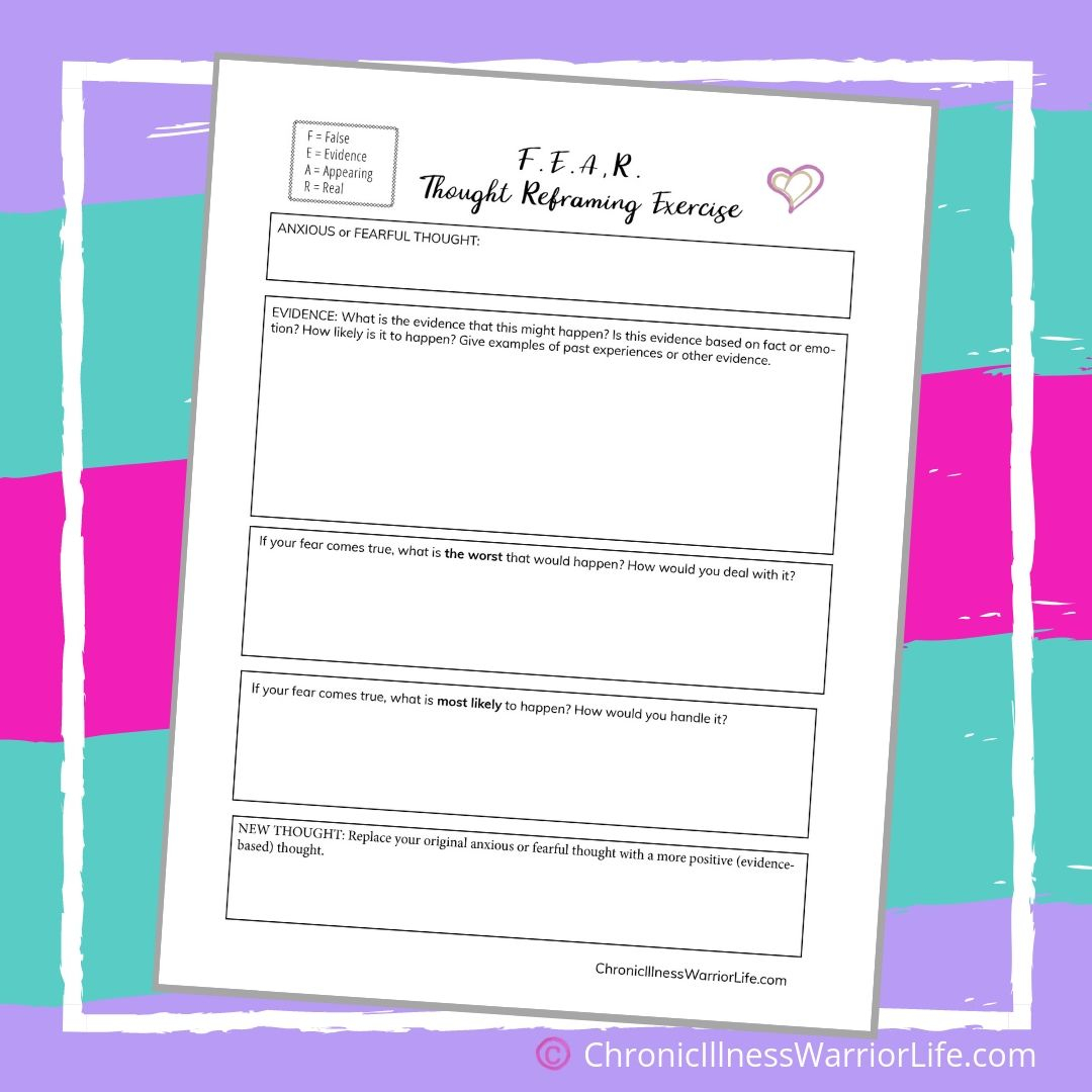 FREE Printable Mental Health Worksheets Chronic Illness 