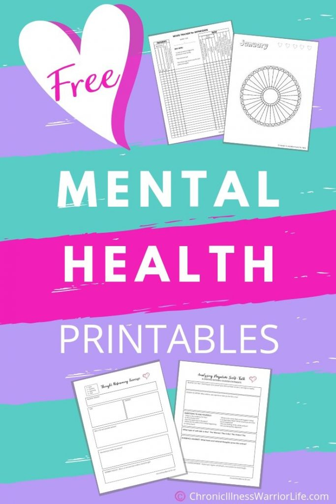 FREE Printable Mental Health Worksheets Chronic Illness