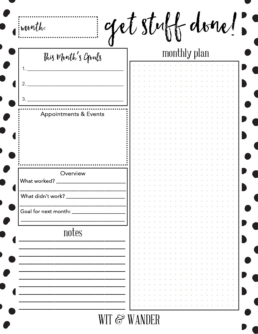 Free Printable Monthly Planner Our Handcrafted Life