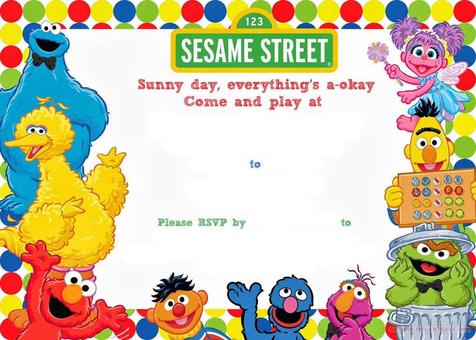Free Printable Sesame Street Birthday Invitation DREVIO