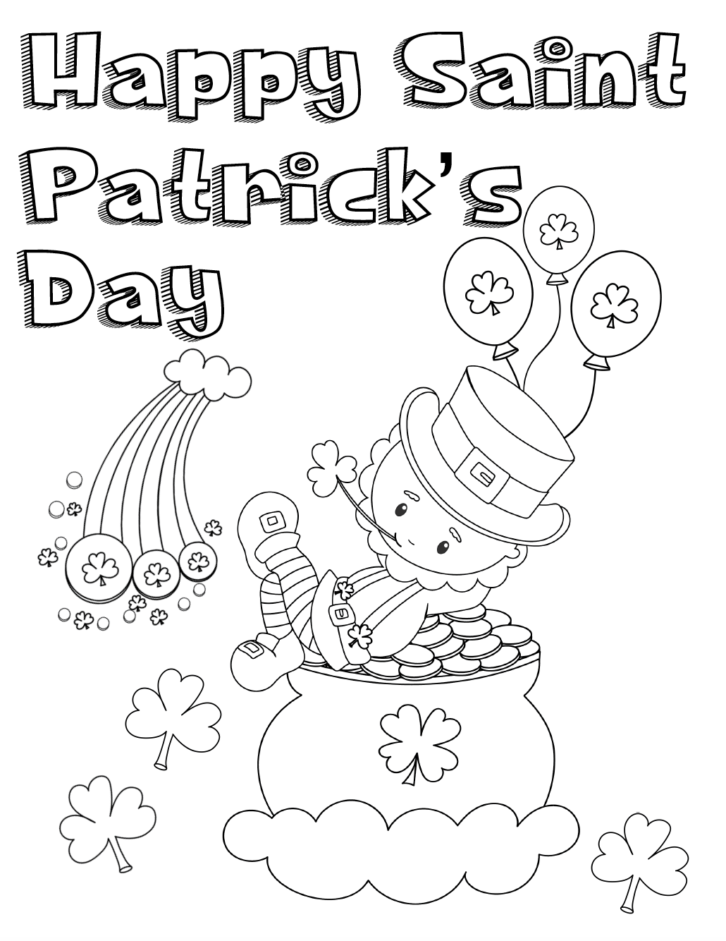 Free Printable St Patrick s Day Coloring Pages 4 Designs 