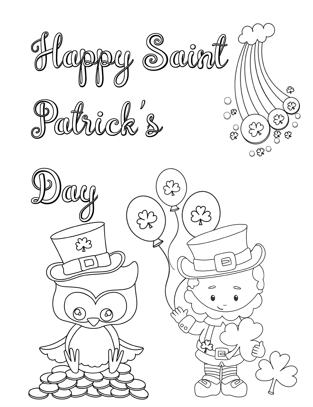 Free Printable St Patrick s Day Coloring Pages 4 Designs 