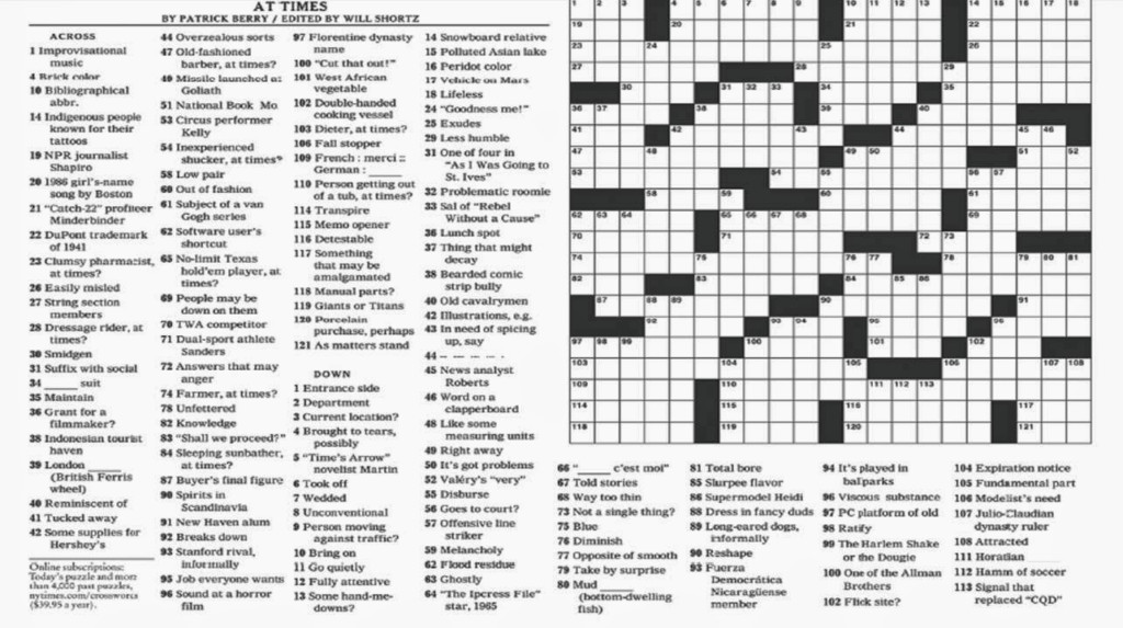 Free Printable Sunday Crossword Puzzles Free Printable