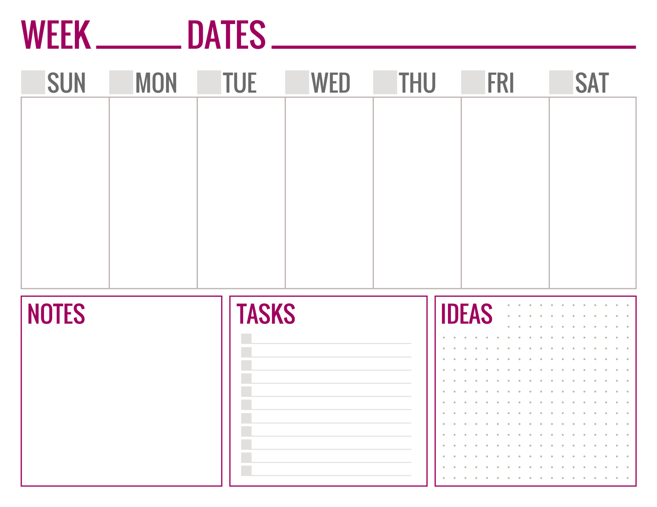 Free Printable WEEKLY SCHEDULE PAGES Paper And Landscapes