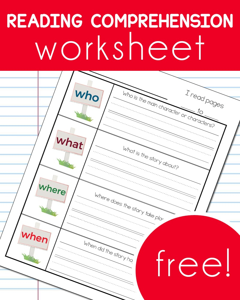 FREE Reading Comprehension Worksheet Free Homeschool Deals