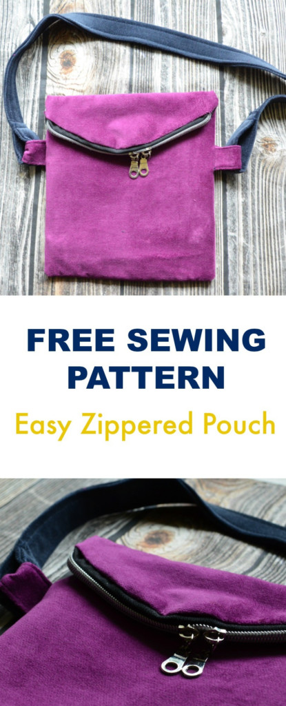 FREE SEWING PATTERN Easy Zippered Pouch On The
