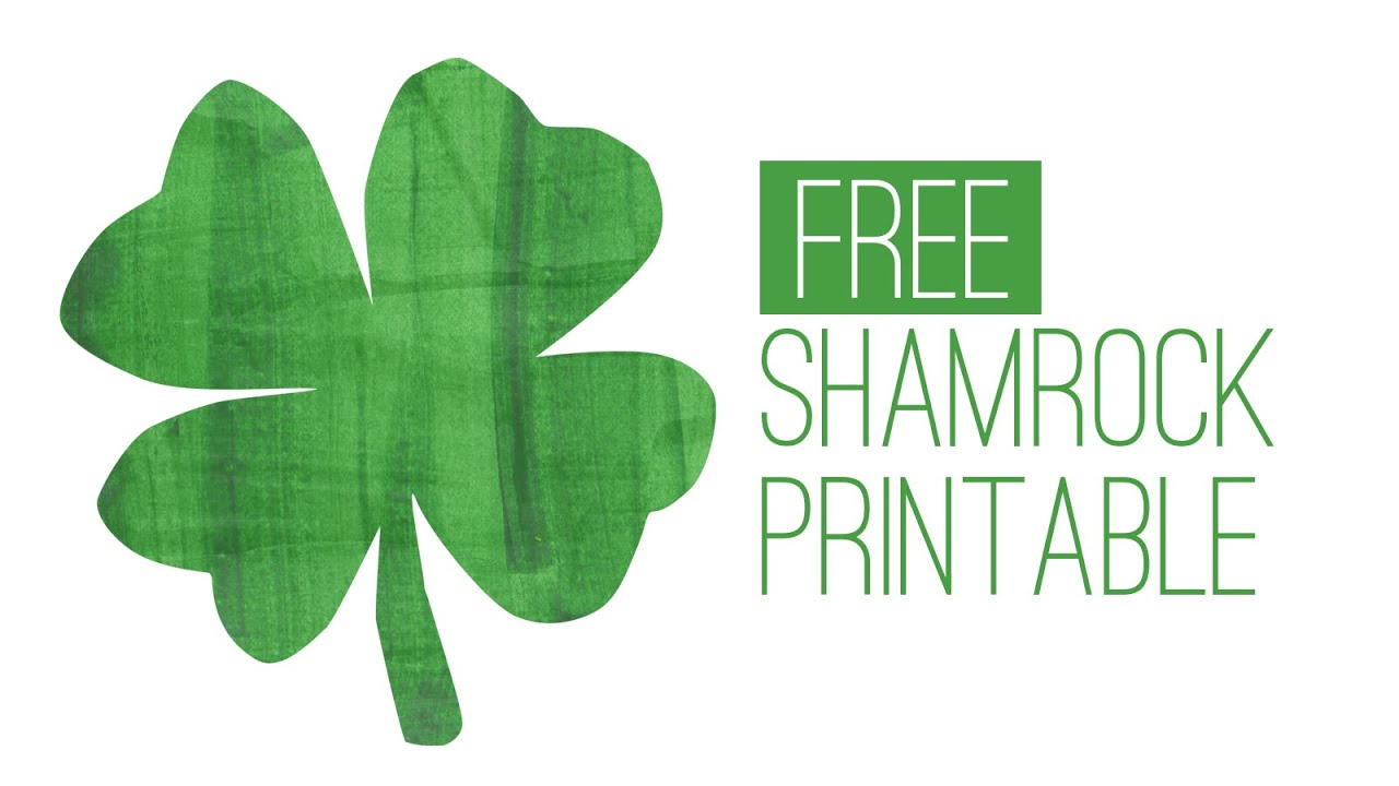 Free St Patrick s Day Printable Shamrock Print YouTube