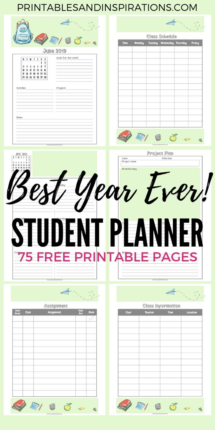 Free Student Planner Printable Binder For 2025 2025 