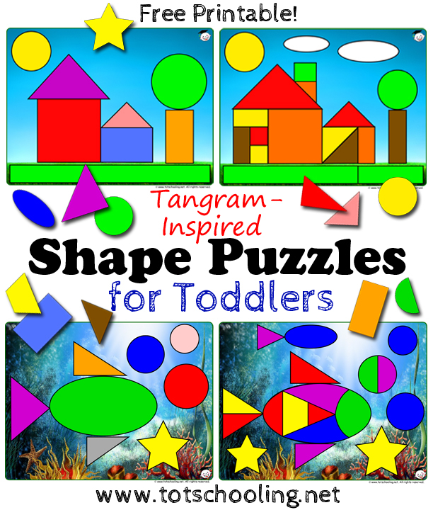 FREE Tangram Shape Puzzle Printable For Toddlers Free 