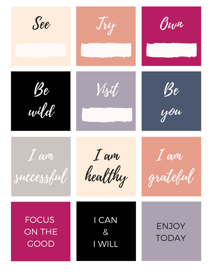 FREE Vision Board Printables Vision Board Printables 