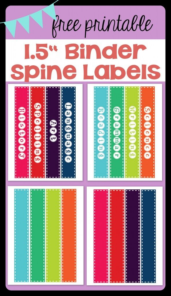 FREEBIE Binder Spine Labels Vanilla Joy Binder Spine