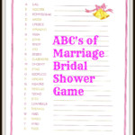 Freebie The ABC S Of Marriage Bridal Shower Game