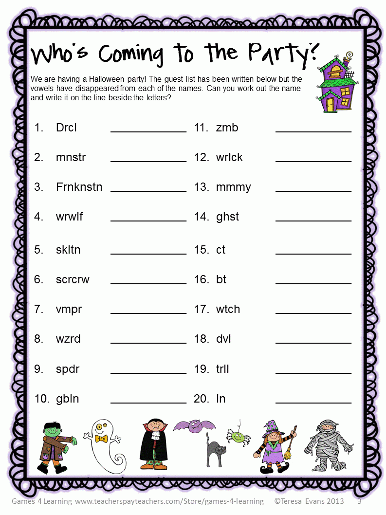 Halloween Puzzles Printable 1st Grade