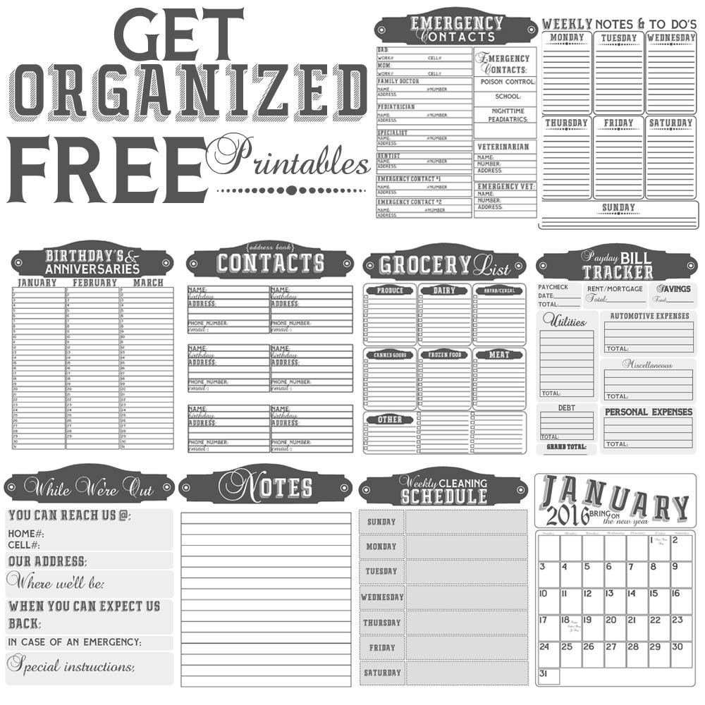 Get Organized Free Printables To Organize Your Home In 