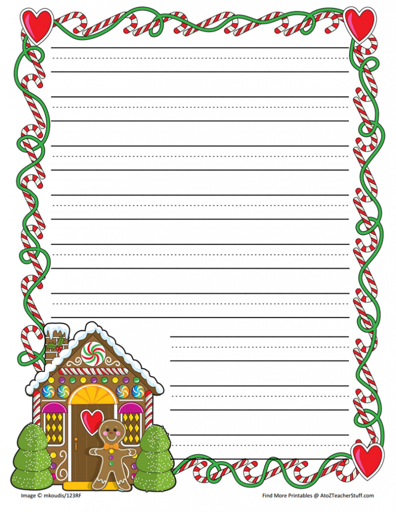 Gingerbread Printable Border Paper With And Without Lines 